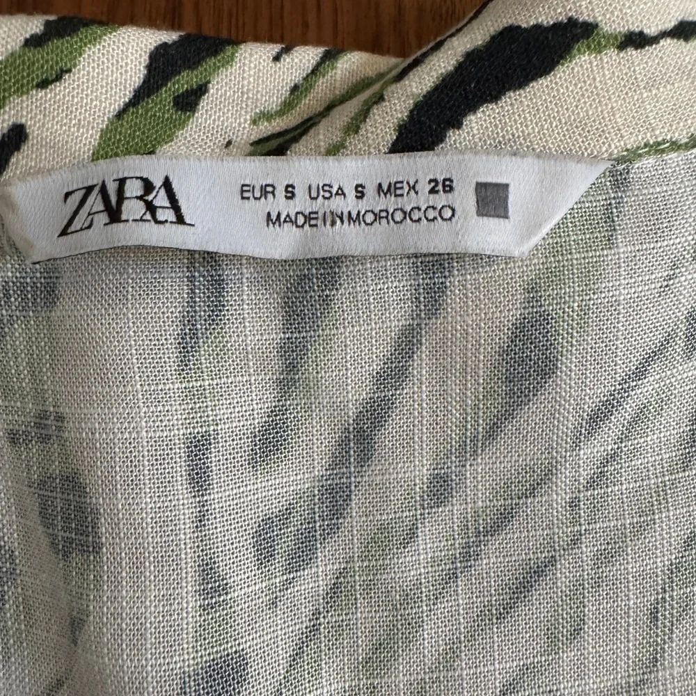 ZARA Animal Print Wrap Dress ECRU/KHAKI - Picture 11 of 13